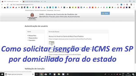 Como Solicitar Isen O De Icms Em Sp Condutor Domiciliado Fora Do