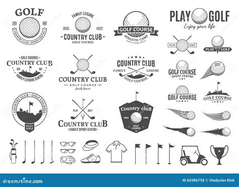 Golf Country Club Logo Labels Icons And Design Elements Stock Vector