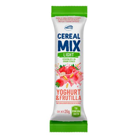 Barra Cereal Mix Yoghurt Frutilla Light Arcor En Casa