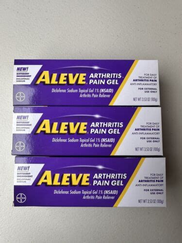 Pk Aleve Arthritis Topical Pain Reliever Diclofenic Sodium Gel Oz