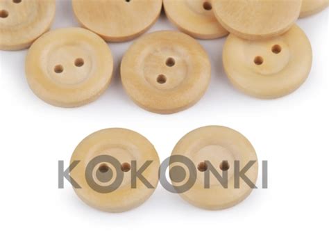 Guzik Drewniany 19 Mm 30 Naturalny Jasny 10szt Kokonki