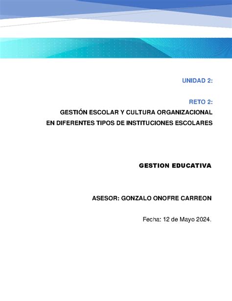 Reto Unidad Gestion Educativa Unidad Reto Gesti N Escolar