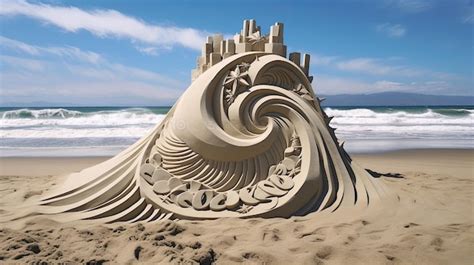 Premium Photo A Photo Of A Kinetic Sand Art Installation Beach Backdrop