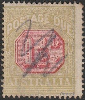 Australia J52 1925 1 1 2d Green Carmine Postage Due USED VG PG