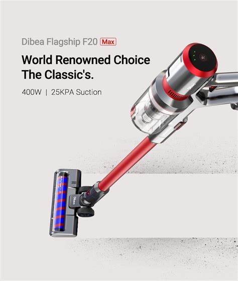 Dibea Flagship Product Lightweight Cordless Stick Vacuum Cleaner Red