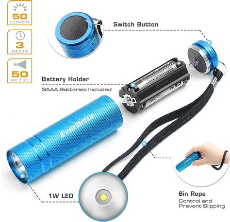 EverBrite Mini LED Flashlight Set LED Handheld Torch W Lanyard 18AAA