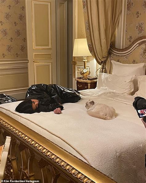 Kim Kardashian Spends Time With Karl Lagerfeld S Cat Choupette In Paris