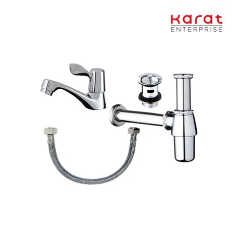 Karat Faucet ชุดเซ็ทก๊อกเดี่ยวอ่างล้างหน้า สะดืออ่าง ท่อน้ำทิ้งและ