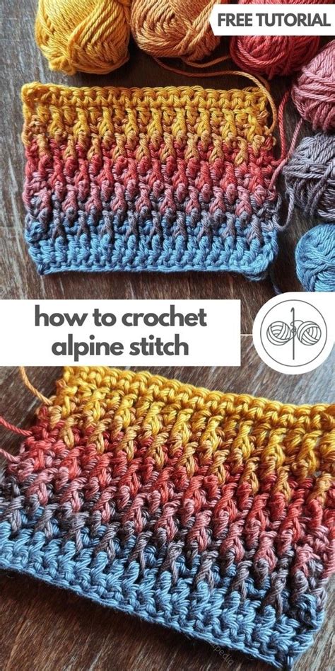 How To Crochet Alpine Stitch Free Tutorial And Colorways Crochet