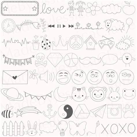 Doodles SVG Doodle Bundle SVG Doodles Cut File Doodle - Etsy