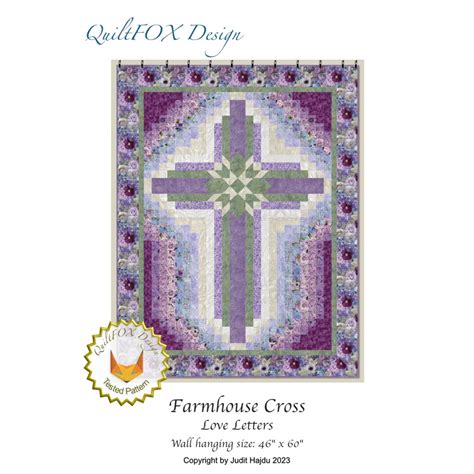 Farmhouse Cross Love Letters Quilt Pattern QuiltFOX Design Judit