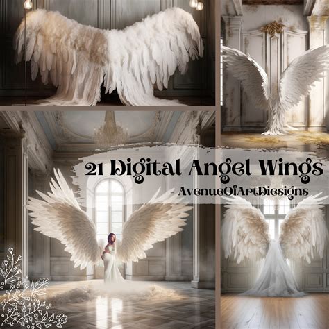 21 Digital Backdrops, Angel Wings Digital Backgrounds, Maternity ...