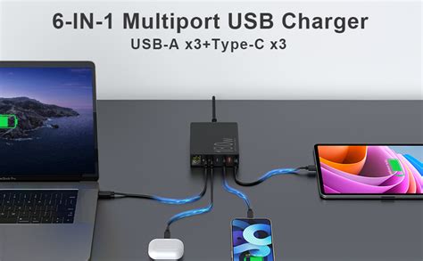 Sanicata W Poorts Usb Oplader Meervoudig Usb C Snellader Met