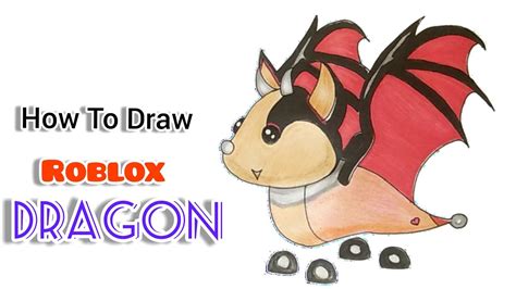 How To Draw A Dragon / BatDragon | Roblox Adopt Me Pet | Cute drawings ...