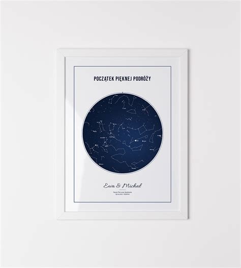 Mapa gwiazd granatowa Personalizowany plakat pamiątka Astralo pl