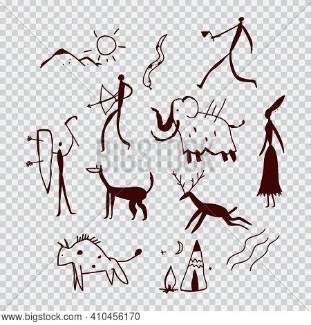 Cave Paintings People Vector & Photo (Free Trial) | Bigstock