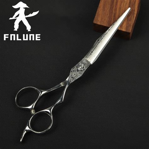 Fnlune 6 0 aço de tungstênio damasco padrão profissional cabeleireiro