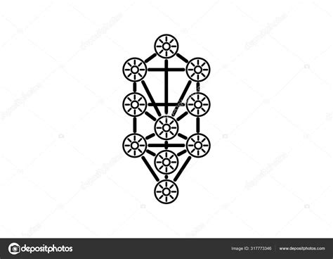 The Kabbalah Tree Of Life Vector Icon Symbol Design Illustration