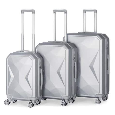 Hikolayae Port Victoria Nested Hardside Luggage Set In Bright Silver