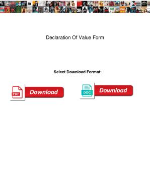 Fillable Online Declaration Of Value Form Declaration Of Value Form