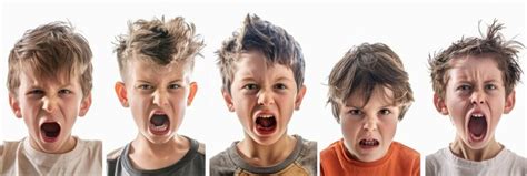 Premium Photo | Angry Children Five Young Kids Portraits with Angry ...