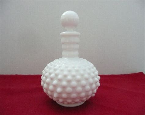 Fenton Hobnail Milk Glass Perfume Bottle With Stopper Etsy