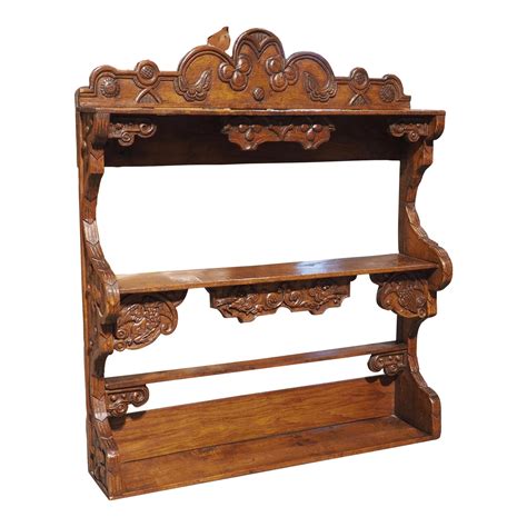 A Charming French Carved Oak Etagere Wall Shelf, Circa 1850 | Chairish