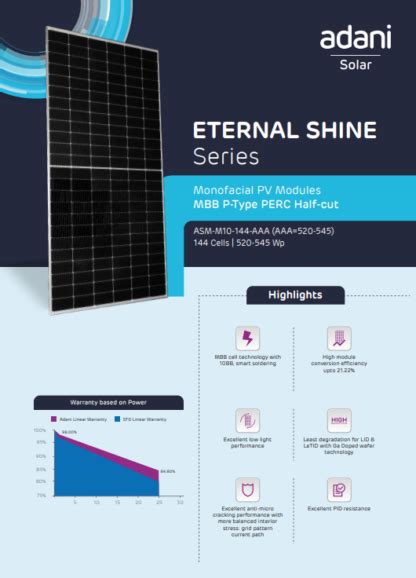 Adani 535wp Mono Perc Solar Panel Surcle Solar Components