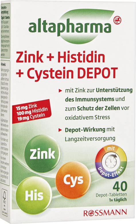 Altapharma Zink Histidin Cystein Depot Tabletten Von Rossmann F R