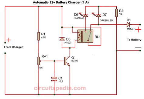 V Battery Full Low Circuit Diagram With Over Charge Protec