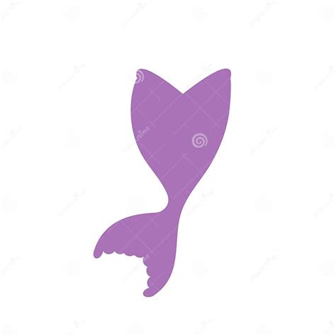 Underwater Mermaid Tail Silhouette Cute Party Decorations For Girls Stock Illustration