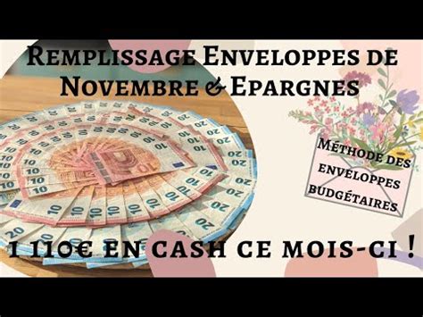 Je Remplis Mes Enveloppes Budget Et Mes Pargnes De Novembre Ce