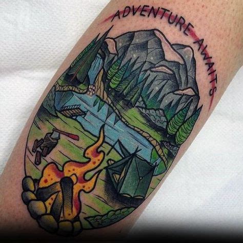 Hiking Tattoos For Men Outdoor Trek Design Ideas Camping Tattoo