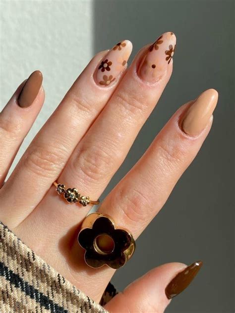 Brown Nail Art Brown Acrylic Nails Brown Nail Polish Brown Nails