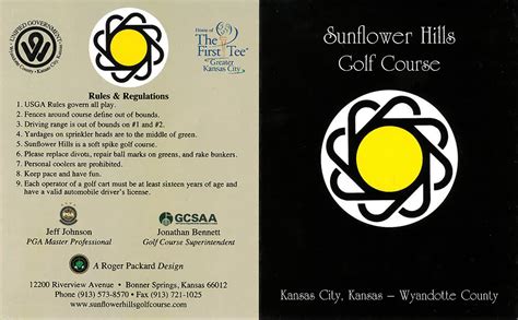 Sunflower Hills Golf Course - Scorecard