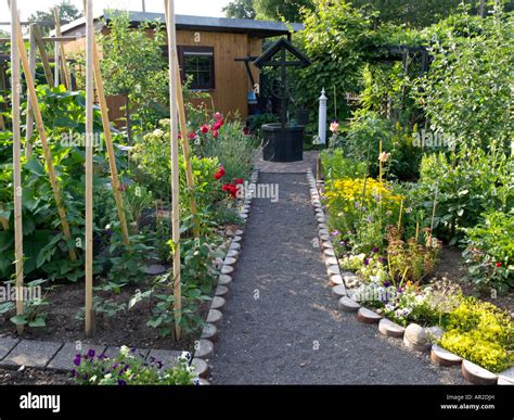 Allotment Garden With Vegetable Bed Stock Photo Alamy