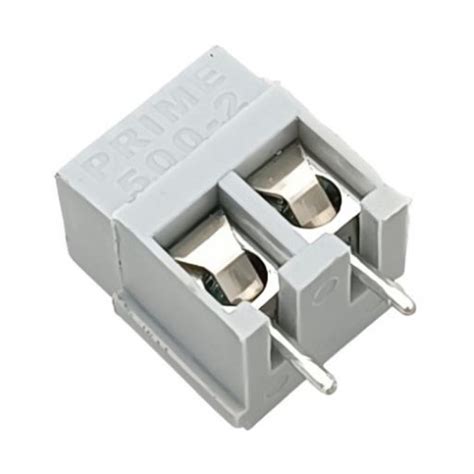 2 Way PCB Terminal Block Prime 500 2 Gray 5Amp Connector 2 Pin