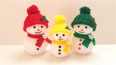 Styrofoam Snowman Nandas Crafts Youtube