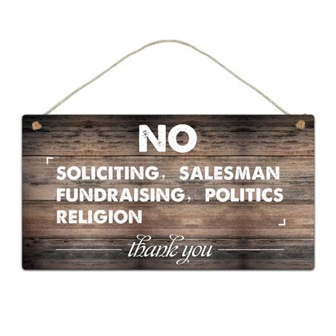 Buy Front Door Printed Plaque Sign Funny No Religious Soliciting Signs