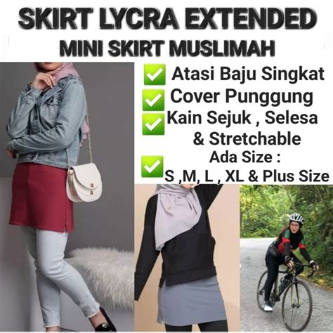 Skirt Lycra Extendedmuslimah Skirt Skirts Mini Skirt Muslimah