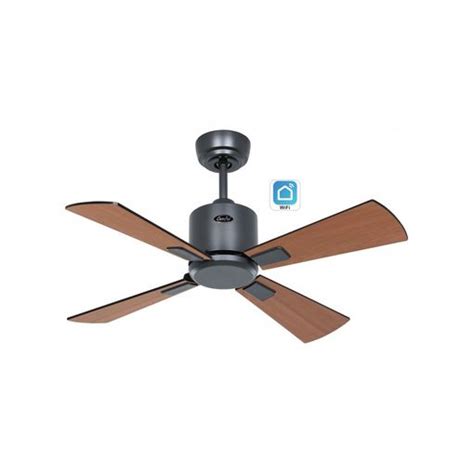 Ventilador De Techo Casafan 952011w Eco Neo Iii 92cm Negro Y Teca Con