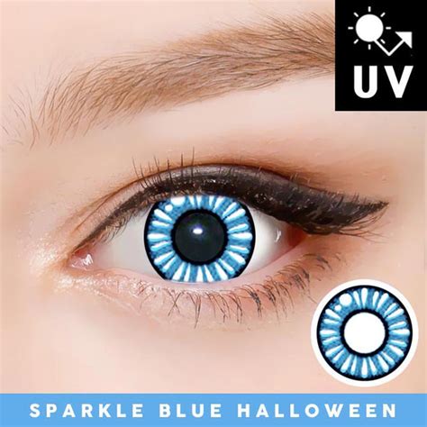 Sparkle Blue Halloween Contacts Anime Cosplay Manga UV Blocking – fantasy-icon