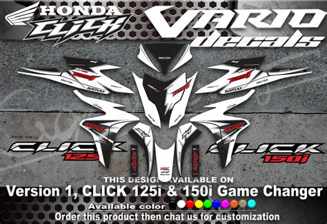 Honda Click 125 Decals VERSION 1 DESIGN Available On Version 2 125i