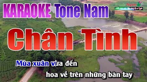 Chân Tình Karaoke Tone Nam Nhạc Sống Thanh Ngân YouTube