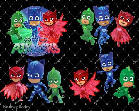 Pj Mask Png Bundles Pj Mask Clip Art Pj Masks Hero Png Pj Etsy