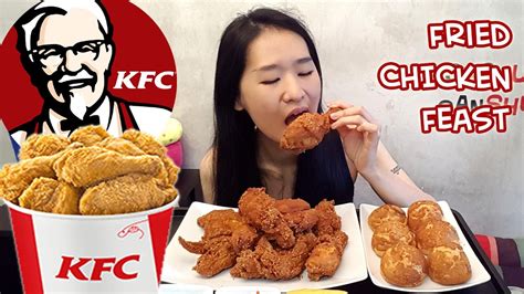 MUKBANG KFC Fried Chicken Feast Vanilla Cream Puffs Eating Show