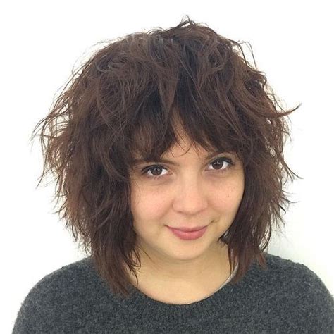 Medium Shaggy Haircut For Round Faces Bangs For Round Face Short Hair