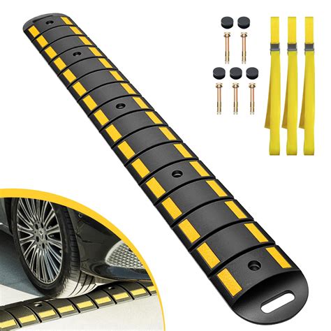 CXRCY Rubber Speed Bump, 6.4FT Portable Speed Bumps, Heavy Duty Speed