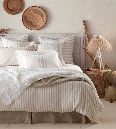 French Ticking Stripe Natural Bedding Secret Linen Store