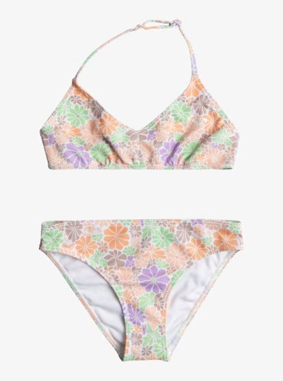 All About Sol Triangle Two Piece Bikini Set For Girls 6 16 Roxy